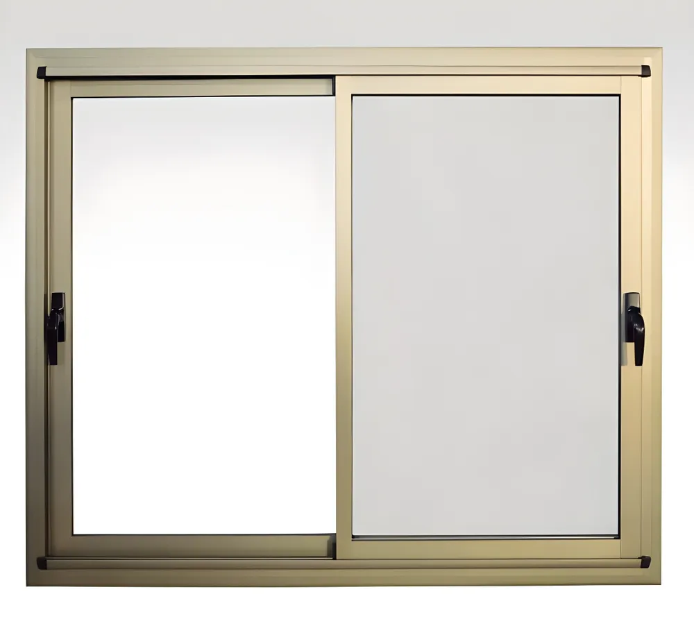 Ventana corrediza 2 hojas simple, color anodizado peltre