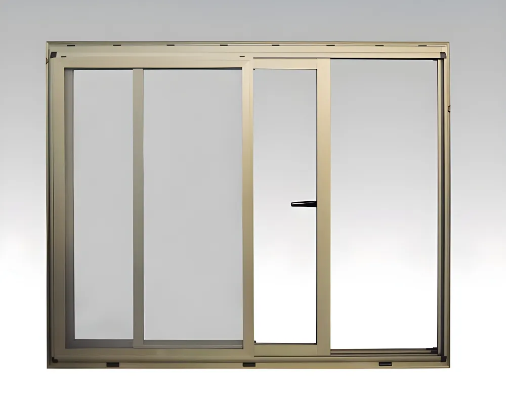 Ventana corrediza 2 hojas simple, color anodizado peltre (detalle)