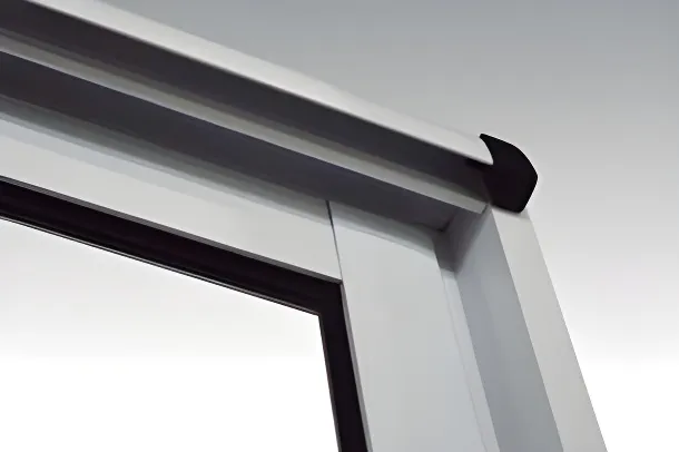 Puerta balcón corrediza 2 hojas con paño dividido (cruz), color blanco brillante (detalle)