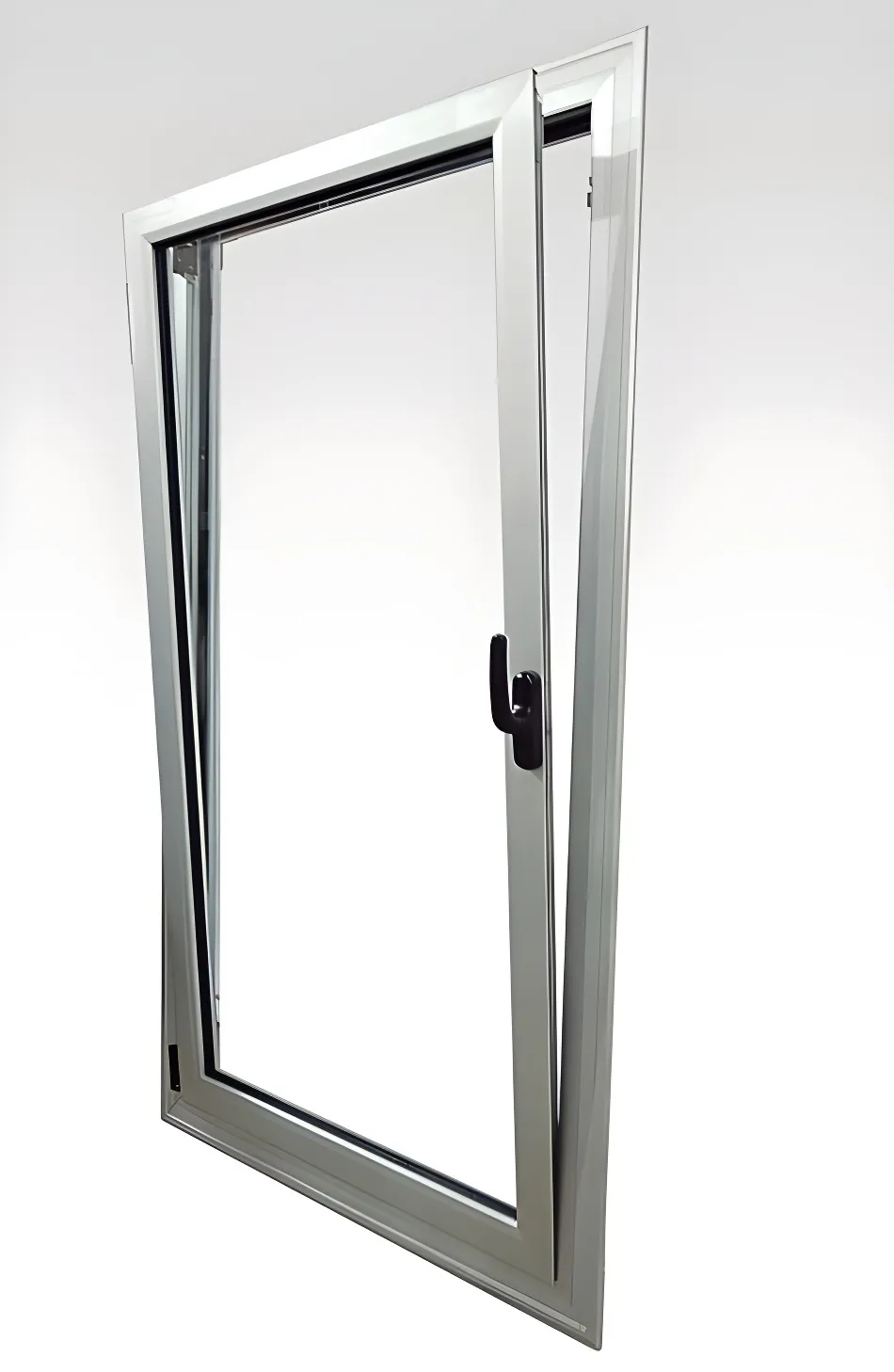 Ventana Oscilobatiente M3, color anodizado natural (detalle)