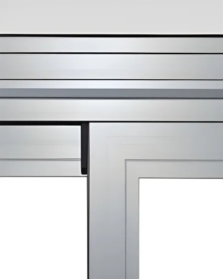 Ventana corrediza M1, color anodizado natural (detalle)