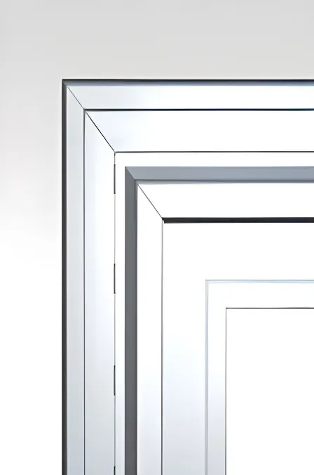 Ventana corrediza M1, color anodizado natural (detalle)