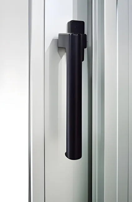 Puerta Balcón M7, color anodizado natural (detalle)