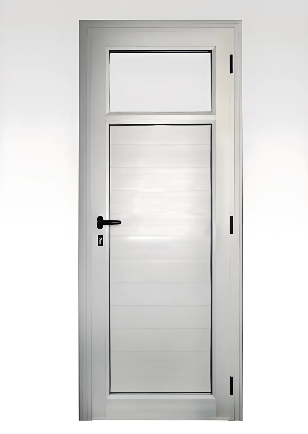 Puerta M3 - revestimiento con paño fijo superior chico, color anodizado natural