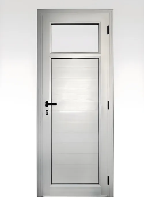 Puerta M3 - revestimiento con paño fijo superior chico, color anodizado natural