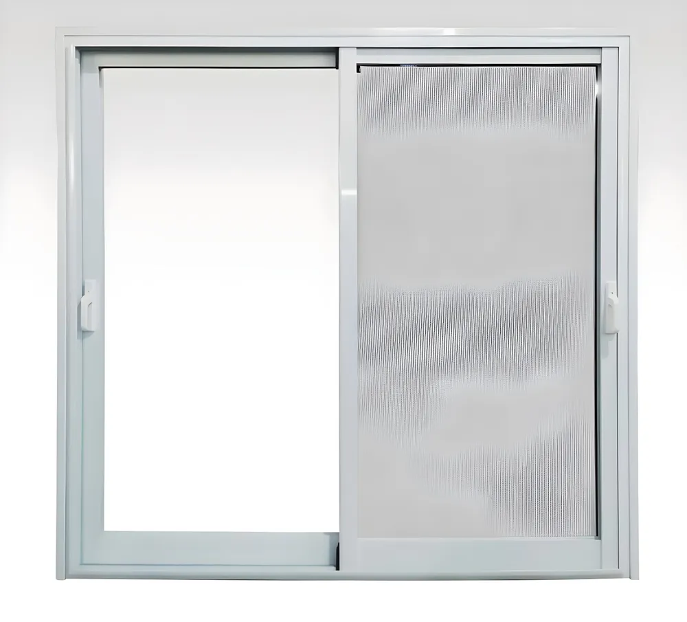 Puerta balcón corrediza con mosquitero (sin cajón compacto), color blanco