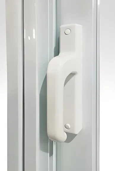 Puerta balcón corrediza con mosquitero (sin cajón compacto), color blanco (detalle)