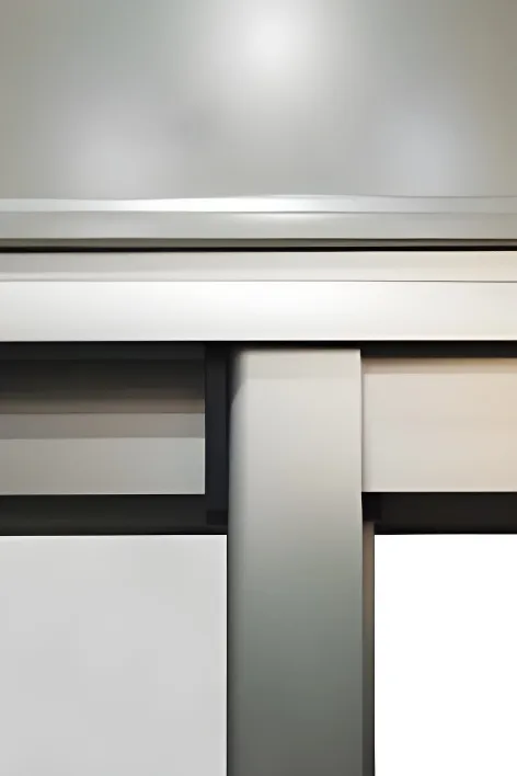 Puerta balcón corrediza, color anodizado peltre (detalle)