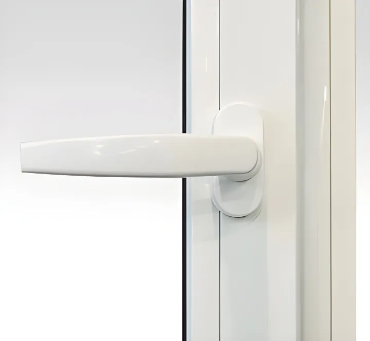 Ventana patagónica rebatible simple + paño fijo, color blanco (detalle)