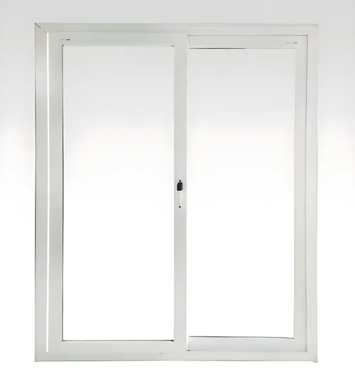 Puerta balcón corrediza simple (sin mosquitero, sin cajón), color blanco