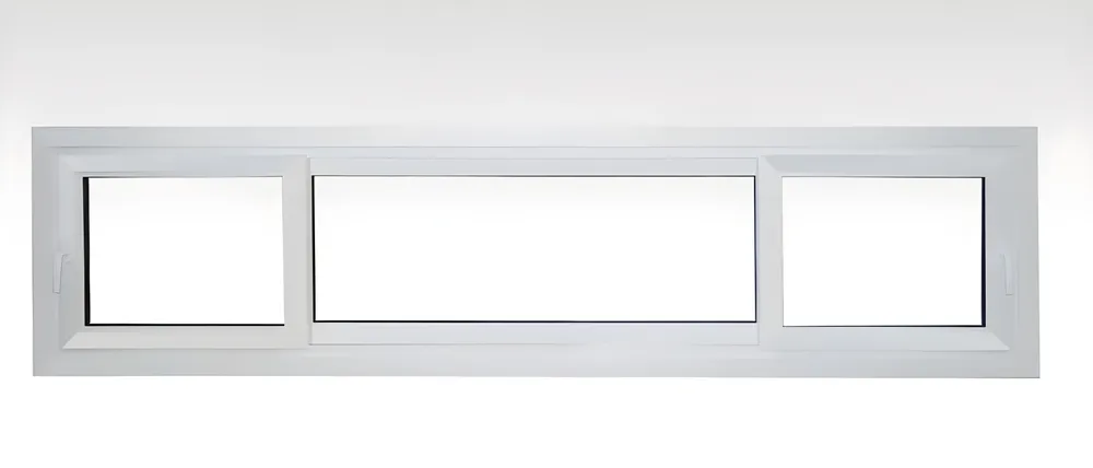 Ventana Corrediza 3 hojas, color blanco brillante