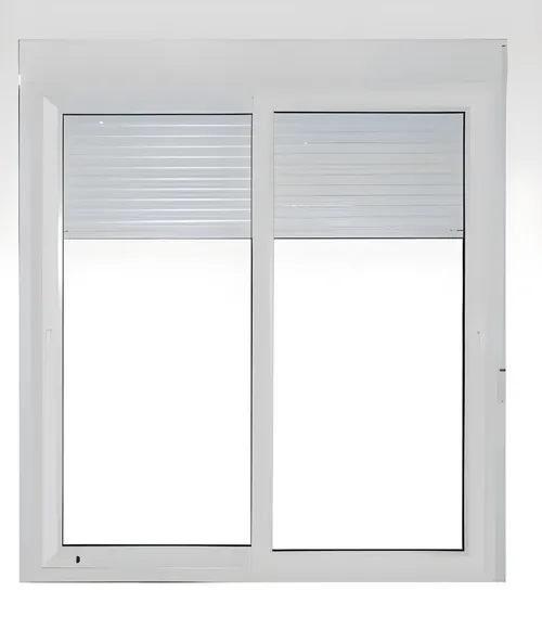 Ventana corrediza con cajón compacto (persiana), color blanco