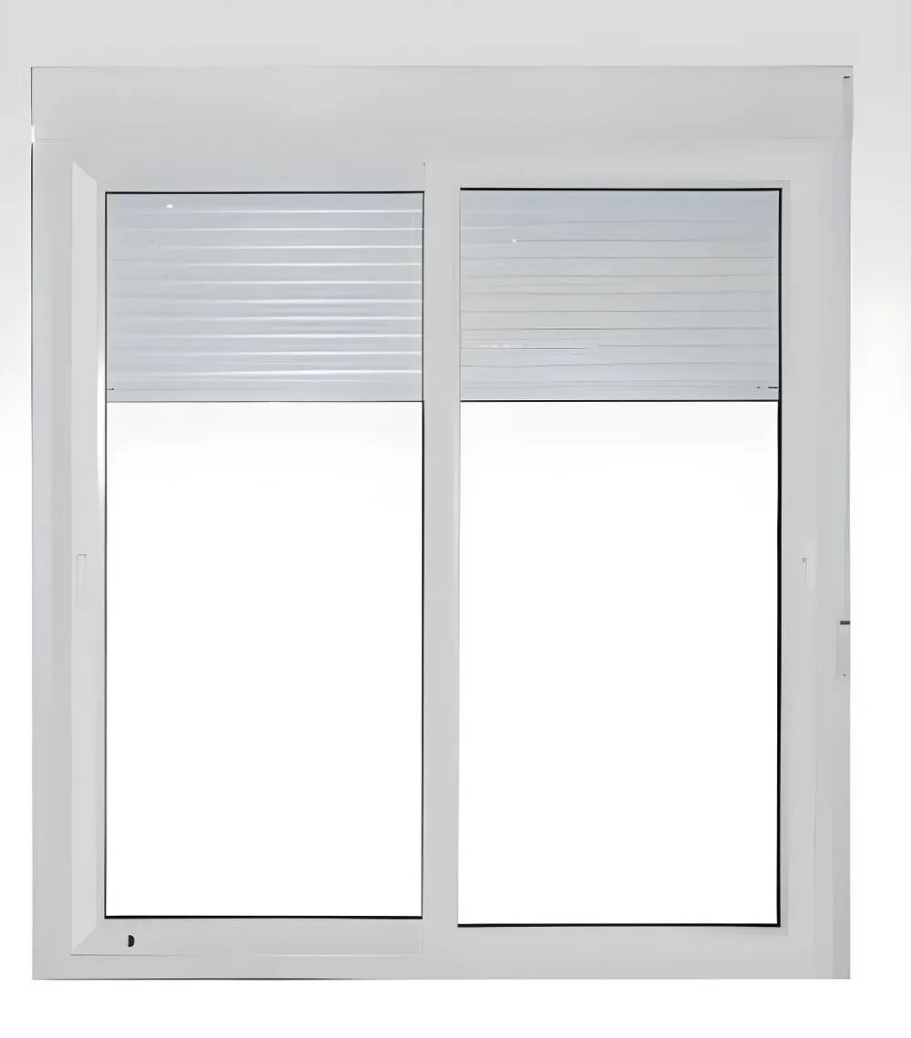 Ventana corrediza con cajón compacto (persiana), color blanco