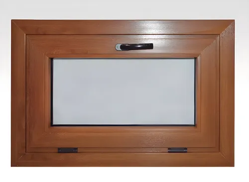 Banderola PVC roble dorado con aldaba negra, color roble dorado