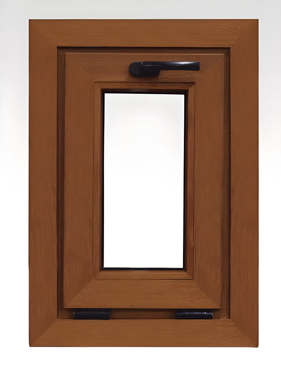 Banderola PVC roble dorado con aldaba negra, color roble dorado