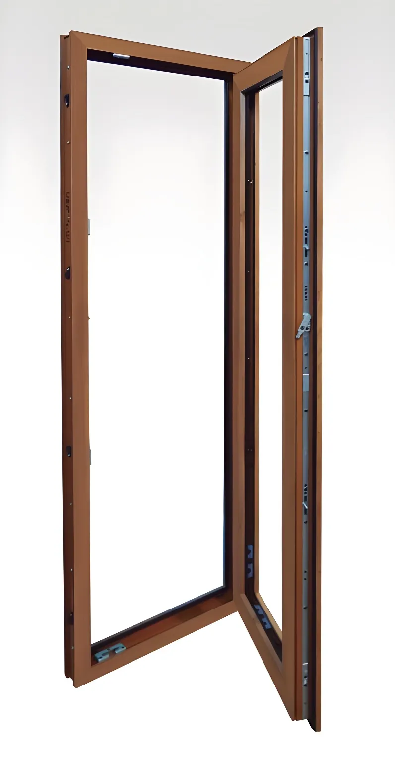 Ventana oscilobatiente, color roble dorado (detalle)