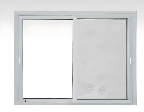 Puerta balcón corrediza con mosquitero y cajón compacto, color blanco