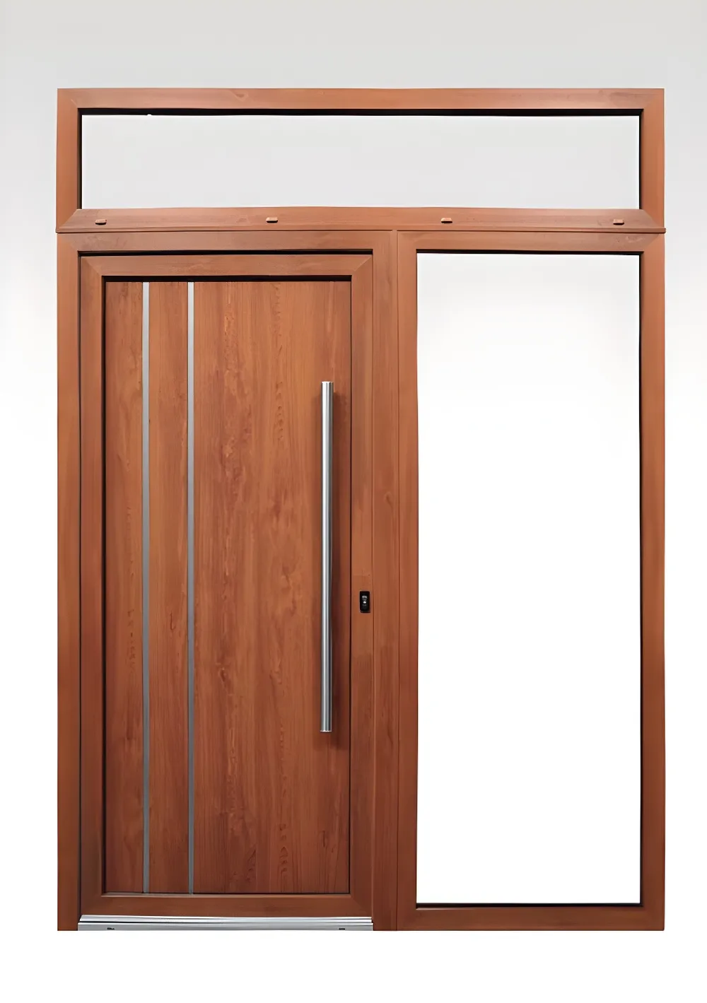 Puerta Panel Pampa con paño fijo y fijo superior, color no especificado