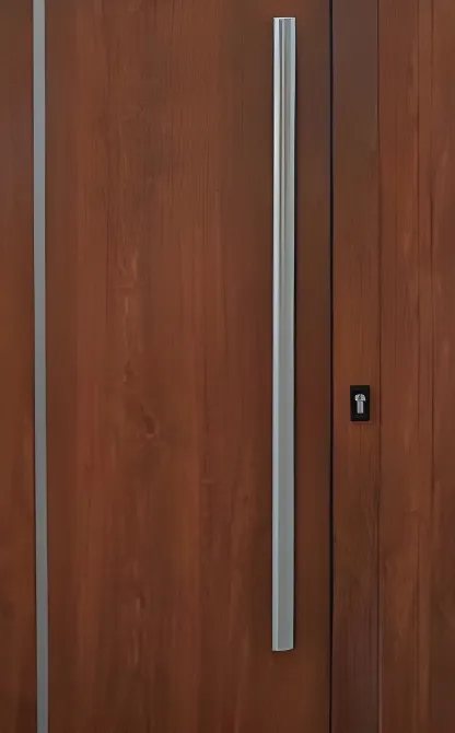 Puerta Panel Pampa con paño fijo y fijo superior, color no especificado (detalle)
