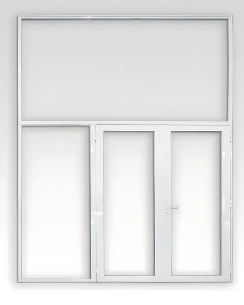 Puerta doble vidriada, color blanco brillante