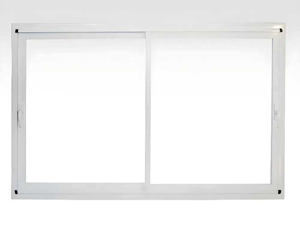 Ventana corrediza 2 hojas simple, color blanco brillante