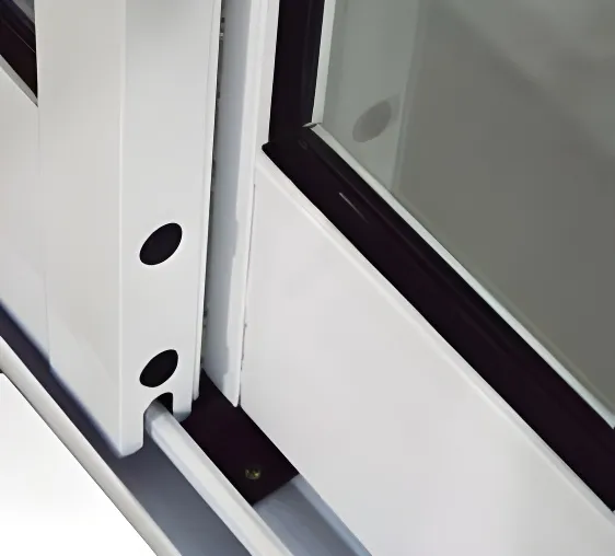 Ventana corrediza 2 hojas simple, color blanco brillante (detalle)