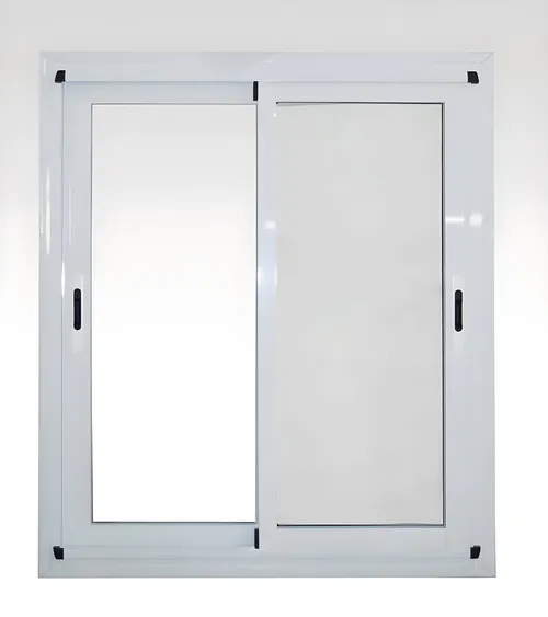 Ventana corrediza 2 hojas con mosquitero integrado, color blanco brillante