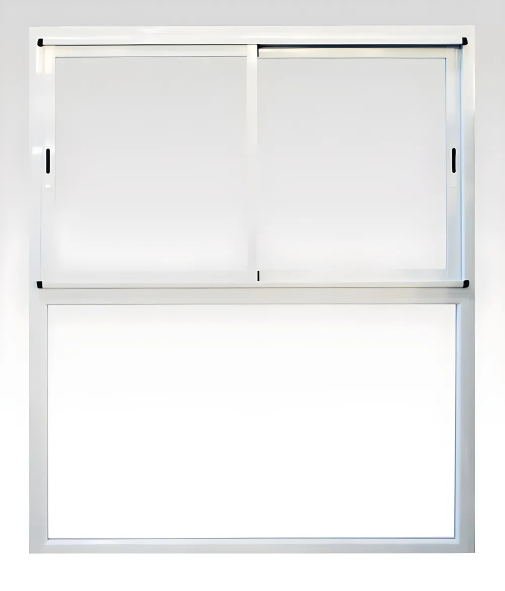 Ventana Corrediza con paño, color blanco brillante