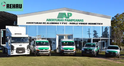 Nave 1 de Aberturas Pampeanas con la línea de PVC de Rehau